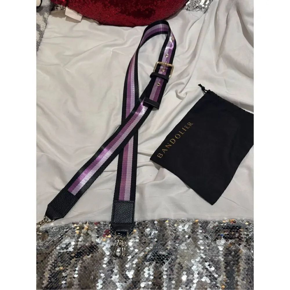 Bandolier purple black  kimberley.Bella crossbody /belt/strap